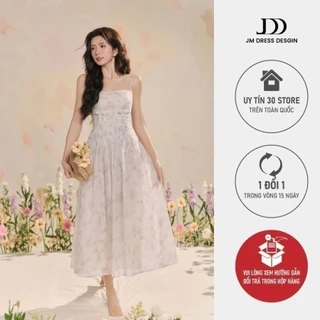 Đầm 2 dây xếp ly bung họa tiết 1R11.2503OG, váy 2 dấy maxi dáng dài, xếp ly eo tôn dáng nữ tính đáng yêu cho nàng JM