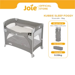 Giường cũi cho bé Joie Kubbie Sleep Foggy Gray | Cũi cho bé sơ sinh đến 15kg an toàn có thể gấp gọn