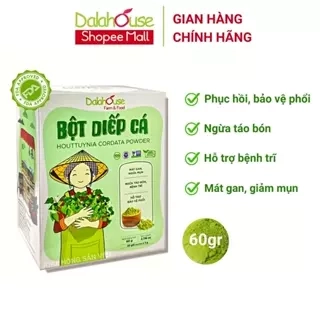Bột rau diếp cá hữu cơ nguyên chất Dalahouse 60gr công nghệ sấy lạnh đạt tiêu chuẩn Châu Âu