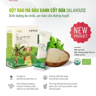 Bột rau má đậu xanh cốt dừa Dalahouse 200gram giúp giải nhiệt mát gan đạt chuẩn hữu cơ