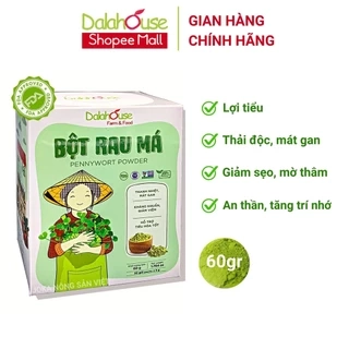 Bột rau má organic sấy lạnh Dalahouse nguyên chất 60gr mát gan giải độc, đạt tiêu chuẩn Châu Âu