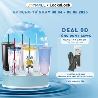 Ly nhựa 2 Lớp LocknLock 750ml HAP507 - Hàng chính hãng kèm ống hút và cọ rửa - JoyMall