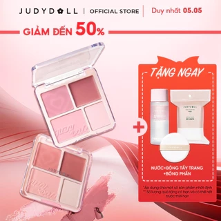 Bảng Phấn Má Hồng Bắt Sáng JUDYDOLL 4 Ô Tông Lì Đa Năng Mềm Mịn Trang Điểm Tự Nhiên Lâu Trôi