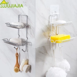 Khay Đựng Xà Phòng Hai Tầng Bằng Thép Không Gỉ Giá Đỡ kệ góc nhà tắm