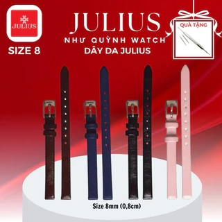 Dây da Julius Size số 8 (8mm/0,8cm) chất Genuine Leather nhiều màu (10 màu)