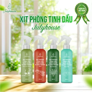 Bình Xịt Phòng Tinh Dầu Sả Chanh, Bạc Hà, Quế, Bạch Đàn Chanh 280ml Julyhouse Khử Mùi