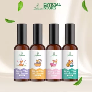 Bodymist xịt thơm khử mùi cho chó mèo JULYHOUSE 20ml/100ml dưỡng da lông, thơm lâu hương nước hoa
