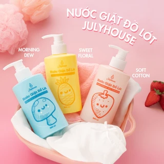 Nước giặt đồ lót Julyhouse 300ml chiết xuất từ Lô Hội và tinh dầu Bạc Hà thơm mát, làm sạch vết bẩn, dịu nhẹ da tay