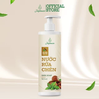 Nước rửa chén Julyhouse 500ml hữu cơ chiết xuất từ Bồ Hòn và tinh dầu Bạc hà khử mùi, an toàn lành tính