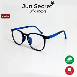 Kính trẻ em gọng mềm Jun Secret form kính lục giác chống chói, chống tia Uv dành cho bé từ 3 đến 9 tuổi 2233