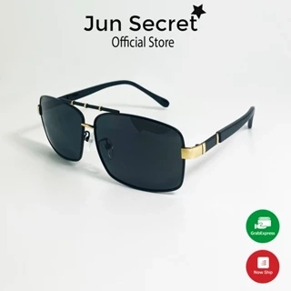 Mắt kính thời trang nam cao cấp Jun Secret kiểu dáng gọn nhẹ tròng kính Polaroid chống chói, chống tia UV JS50A50DEN