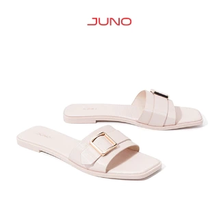 Dép Nữ Thời Trang JUNO mũi vuông khóa trang trí SD01101
