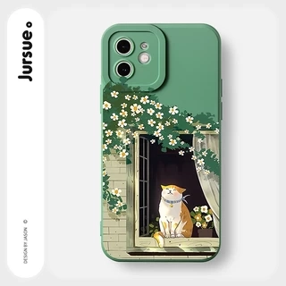 Ốp điện thoại JURSUE Y2845 in hình mèo thích hợp cho iPhone 16 15 14 13 12 11 Pro Max SE 2020 X XR XS ip 8 7 Plus