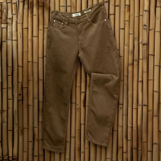 Quần Jeans Dài Nam Màu Nâu Mộc Nhuộm Đặc Biệt JustMen D55 Form Carrot Fit Co Giãn Thời Thượng