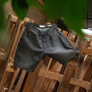 Quần Short Jean Nam S124 Màu Đen Xám Cá Tính, Dáng Slim Năng Động Just Men Thời Trang