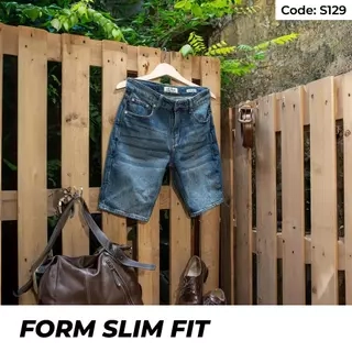 Quần Short Jeans Nam Xanh Wash Sáng S128 Denim Spandex Co Giãn Just Men Thời Trang Nam