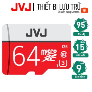 Thẻ nhớ 64Gb JVJ Pro U3 Class 10 - chuyên dụng cho CAMERA, Điện thoại, Máy ảnh,... tốc độ cao 95Mb-140Mb/s