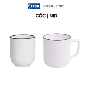 Cốc trà | JYSK nID | sứ trắng bóng viền đen | DK6.7x7.8cm