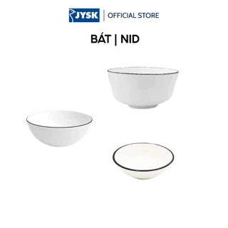 Bát | JYSK nID | sứ trắng bóng viền đen | nhiều kích thước