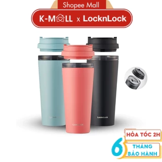 Ly giữ nhiệt LocknLock 540ml LHC4279 , có 2 nắp tiện lợi, đế silicone, Thép không gỉ SUS304 - K-MALL