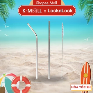 Ống hút inox LocknLock thép không gỉ, cong, thẳng, cọ rửa - K-MALL