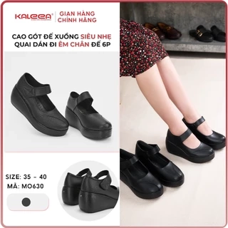 Kaleea - Giày Cao Gót Nữ Quai Dán Đi Nhẹ, Êm, Giày Đế Xuồng Cao 6p Chất Da Mềm - MO630