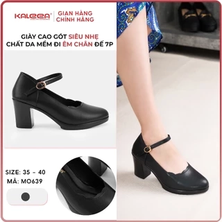 Kaleea - Giày Cao Gót Nữ Siêu nhẹ Chất Da Mềm Đi Êm Chân Đế Cao 7p - MO639