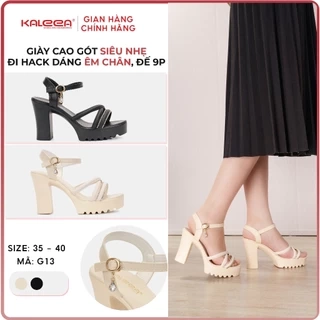 Kaleea - Giày Sandal Nữ Cao 9p Siêu Nhẹ Hàng Thiết Kế Sandal Quai Chéo Mảnh Đính Đá Kim Cương - G13