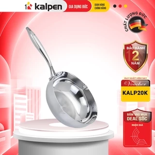 Chảo INOX 316 Cao Cấp 3 Lớp Liền Khối Miệng Rót Zenger Size 20-24-26-28cm Chính Hãng KALPEN ĐỨC