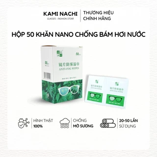 Hộp 50 miếng khăn lau nano hàng loại đặc biệt KAMI NACHI dùng 1 lần - Chống bám hơi nước, chống mờ sương cho kính