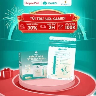 Túi Trữ Sữa Kamidi Hộp 50c Dung Tích 200ml Không Chứa BPA Có Vòi Rót Bình Sữa Tiện Lợi