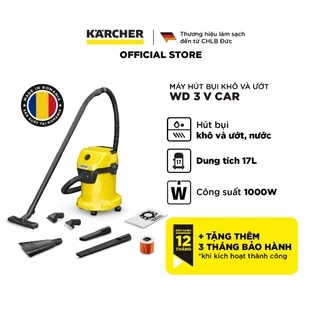 Máy hút bụi đa năng khô và ướt Karcher WD 3 V Car - Công suất 1000W - Dùng cho gia đình và ô tô