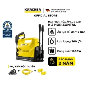 Máy phun rửa áp lực cao Karcher K2 Horizontal động cơ chổi than, áp lực 110 bar và đã bao gồm dây cấp nước