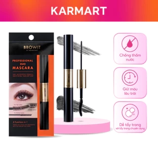 Mascara 2 Đầu Browit Chống nước Dài và Tơi mi Professional Duo Mascara 4 + 4g SEXY BLACK