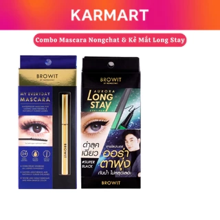 Set Trang Điểm Mắt BROWIT My Everyday Mascara Nongchat và Kẻ Mắt Aurora Long Stay