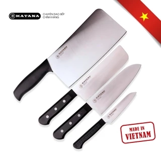 Combo 4 Dao Chặt và Bộ Dao Làm Bếp Cao Cấp KATANA Basic - KATA406-405-403-401