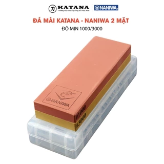 Đá mài dao 2 mặt KATANA độ mịn 1000 và 3000 NKP-1000/3000C kèm đế chống trượt và hướng dẫn sử dụng