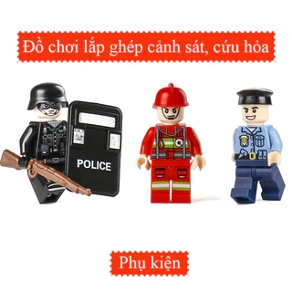 Mô hình đồ chơi lắp ráp KAVY các nhân vật cảnh sát police, cảnh sát và lính cứu hỏa