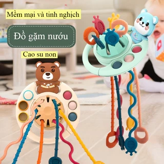 Đồ chơi gặm nướu chất liệu nhựa và cao su non có dây rút thông minh rèn luyện vận động thô