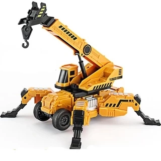 Đồ chơi mô hình xe cẩu móc có chân đỡ bánh xe - KAVY