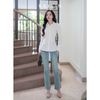Quần JEAN KAYLIN form ôm ống loe chất vải Denim dầy dặn phong cách BST Hè 2025 - N2454