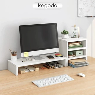 Kệ Màn Hình Kèm Kệ Sách 3 Tầng Để Bàn Làm Việc Thương Hiệu KEGODA KDB09