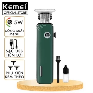 Tông đơ chấn viền cao cấp Kemei KM-5098 thiết kế độc đáo kết hợp cạo đầu, khắc tóc, fade trắng chân tóc- Hàng chính hãng