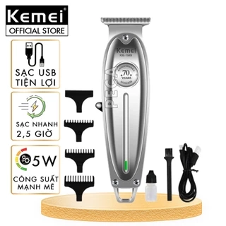 Tông đơ chấn viền Kemei KM-1949 không dây chuyên nghiệp, có thể khắc tatoo cạo trắng, cạo đầu siêu nhẹ siêu sát