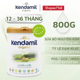 Sữa Công Thức Hữu Cơ Kendamil Organic chứa HMOs Số 3 (800g) - Sữa Bột Nguyên Kem Tối ưu Hấp thụ