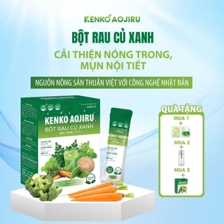 Bột Rau Củ Xanh Cải Bó Xôi Diếp Cá Cần Tây Mướp Đắng Bông Cải Xanh KENKO AOJIRU [Tặng Kèm 02 Mặt Nạ]