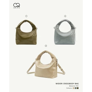 Túi da mềm MIDORI size nhỏ phối đồ đi làm, đi chơi - có dây đeo chéo với bảng màu trendy KHÂU BY CQ