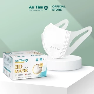 Khẩu trang y tế 3D Nhật Bản 3 lớp Giấy kháng khuẩn & Vải không dệt - Chính Hãng AN TÂM - Hộp 50 cái