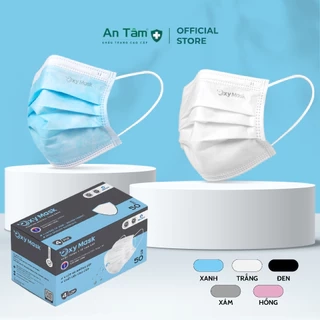 Khẩu trang y tế 4 lớp cao cấp Oxy Mask Vải không dệt chính hãng AN TÂM - Hộp 50 cái