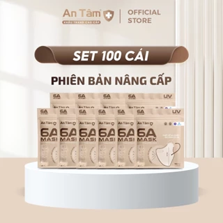 Set 100 cái Khẩu trang y tế kháng khuẩn 6A chính hãng An Tâm chống nắng toàn diện, bảo vệ làn da